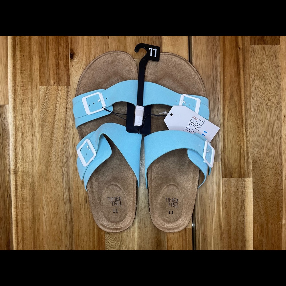 Time and Tru Women's Footbed Slide Sandals